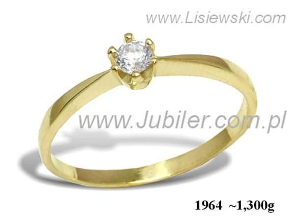 Złoty Pierścionek z diamentem złoto proba 585 — 1964br_Si_H