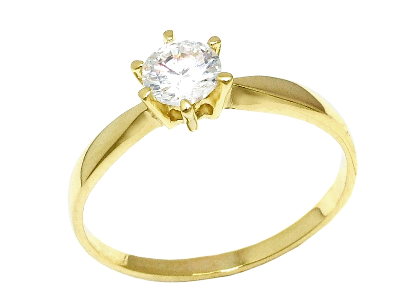 Złoty pierścionek z cyrkonią żółte złoto - 1968