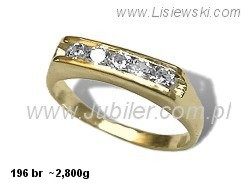Złoty pierścionek z brylantami - 196br — zdjęcie 2