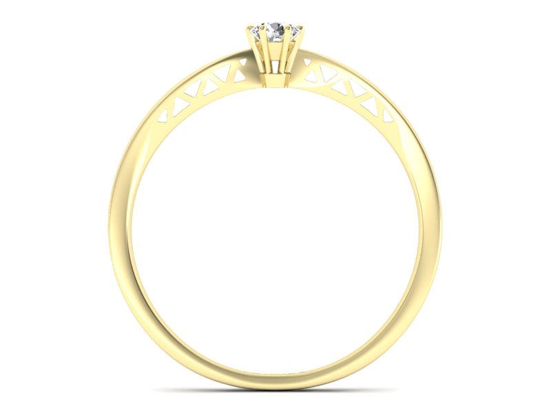 Pierścionek z brylantem żółte złoto promocja - 1992skwpro — zdjęcie 2