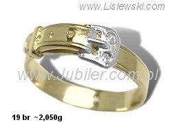 Złoty pierścionek z brylantami - 19br — zdjęcie 2