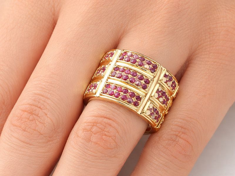 Sygnet atlantów męski damski złoty z rubinami - 1atlant_tb — zdjęcie 3