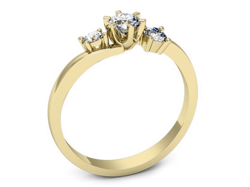 Złoty pierścionek z brylantami żółte złoto - 20002z — zdjęcie 3