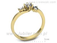 Złoty Pierścionek z brylantami złoto próby 585 żółte złoto - 20002z- 3