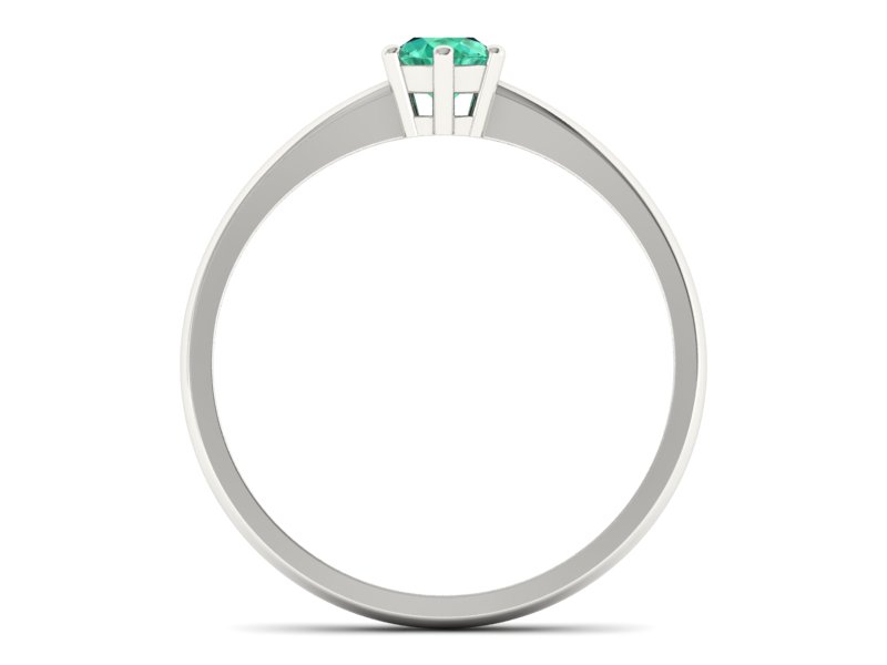 Złoty pierścionek ze szmaragdem białe złoto - 20003bsm — zdjęcie 2
