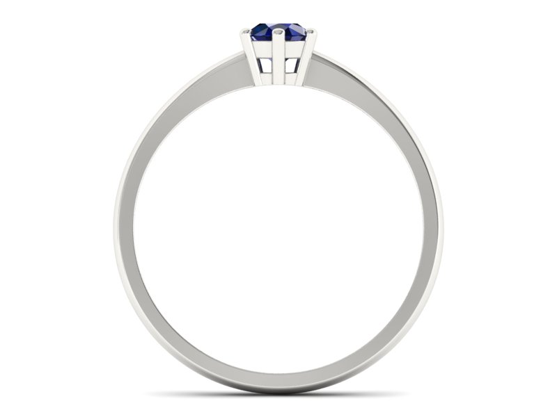 Złoty pierścionek z szafirem białe złoto - 20003bsz — zdjęcie 2