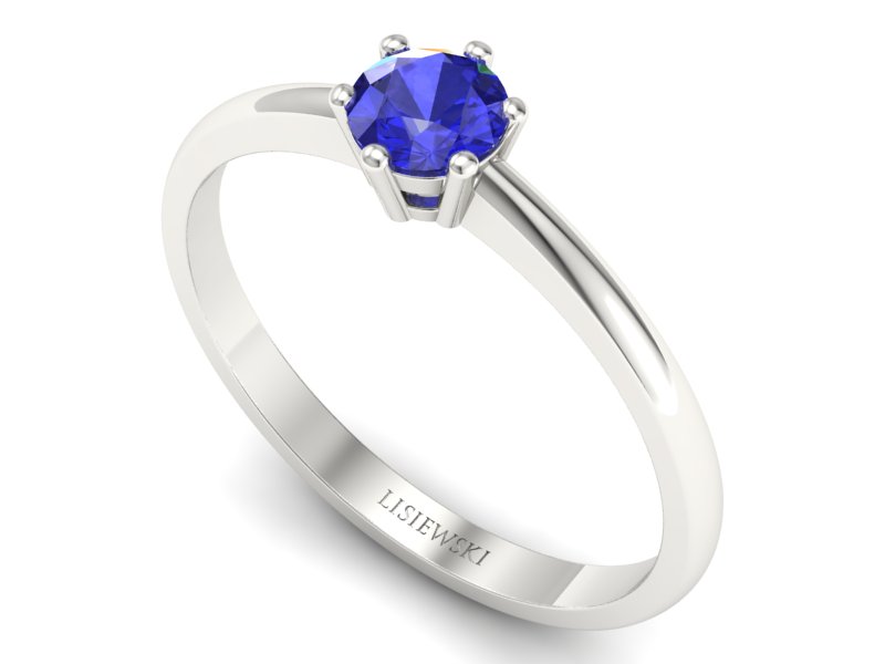 Złoty pierścionek z szafirem białe złoto - 20003bszc — zdjęcie 3