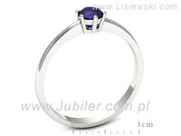 Złoty Pierścionek z szafirem białe złoto 585 - 20003bszc- 3