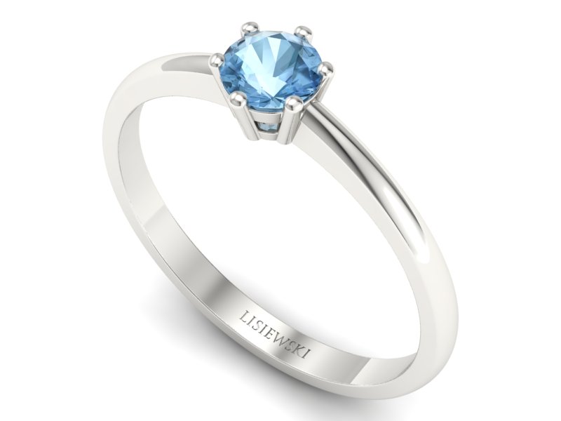 Złoty pierścionek z topazem białe złoto - 20003btp — zdjęcie 3