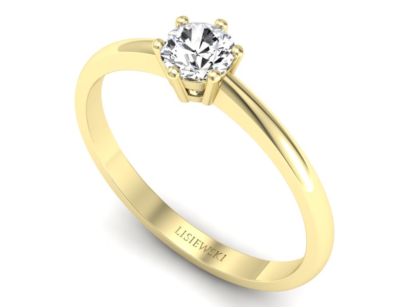 Złoty pierścionek z brylantem żółte złoto - 20003z_P — zdjęcie 3