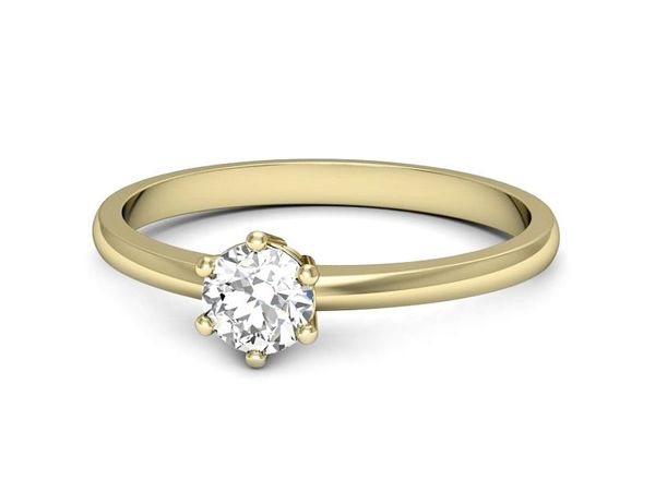 Pierścionek zaręczynowy z brylantem żółte złoto próba 585 - 20003z_SI
