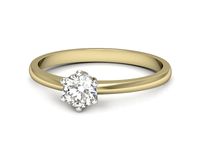 Pierścionek z diamentem żółte i białe złoto proba 585 - 20003zb- 2