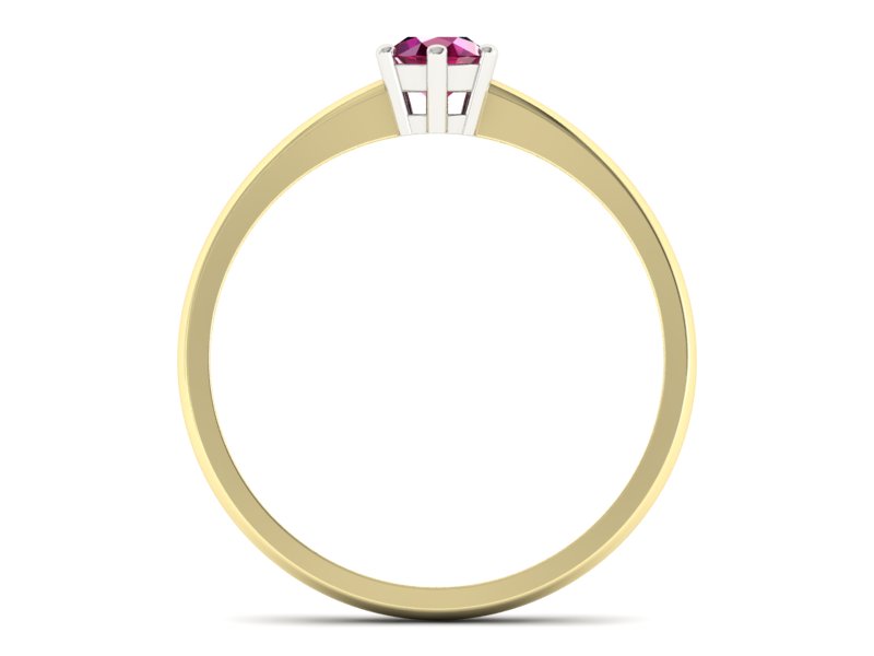 Pierścionek z rubinem żółte i białe złoto - 20003zbr — zdjęcie 2