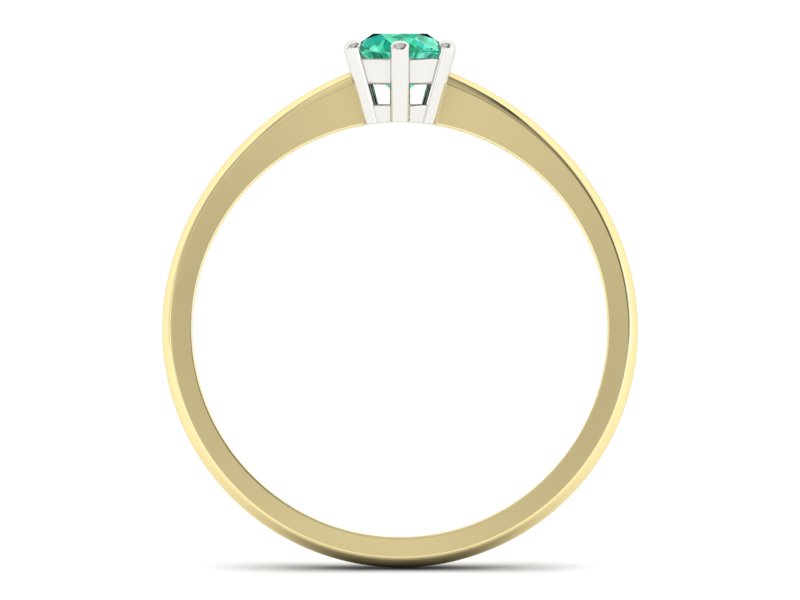 Pierścionek ze szmaragdem żółte i białe złoto - 20003zbsm — zdjęcie 2