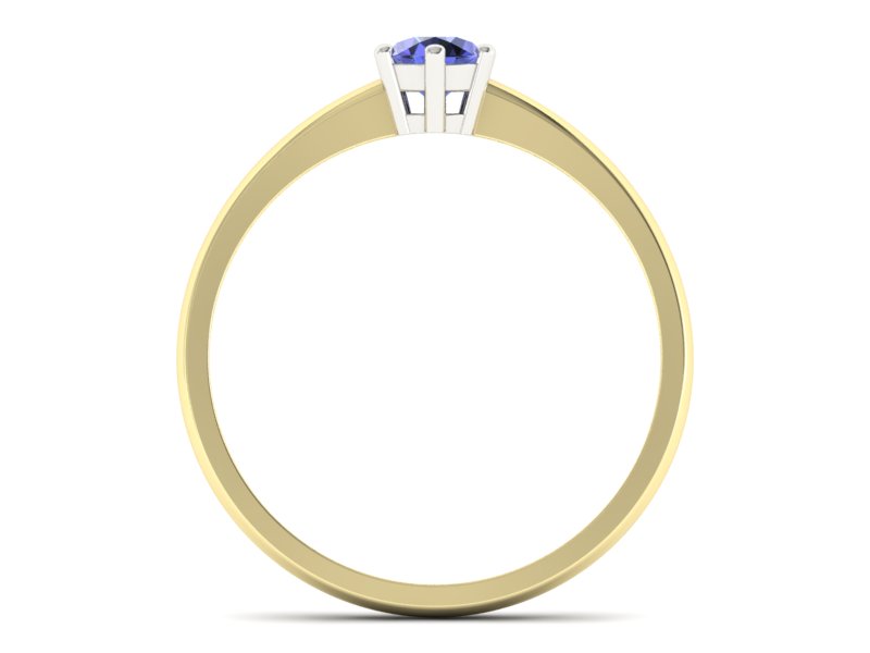 Pierścionek z tanzanitem żółte i białe złoto - 20003zbt — zdjęcie 2