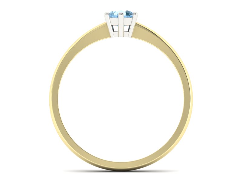 Pierścionek z topazem żółte i białe złoto - 20003zbtp — zdjęcie 2