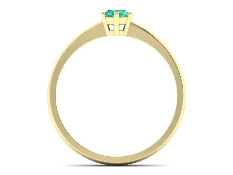 Złoty pierścionek ze szmaragdem żółte złoto - 20003zsm — zdjęcie 2