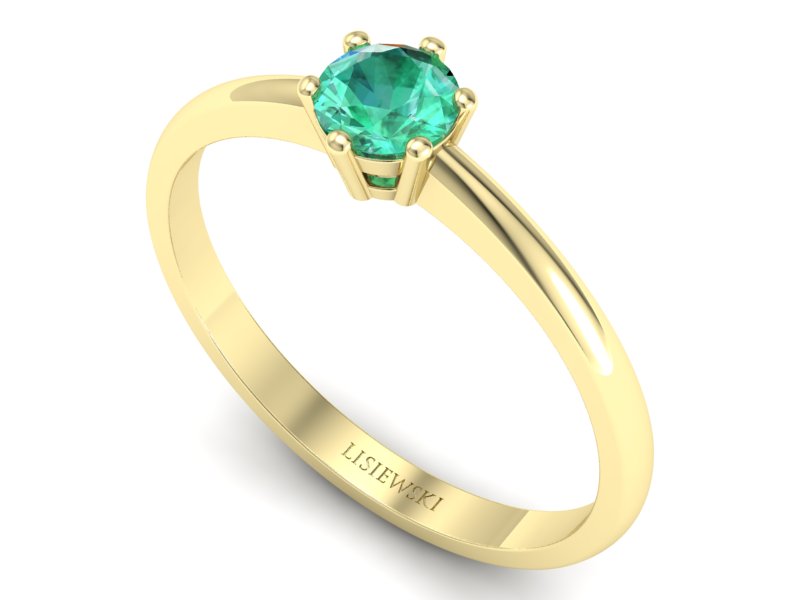 Złoty pierścionek ze szmaragdem żółte złoto - 20003zsm — zdjęcie 3