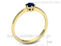Złoty Pierścionek z szafirem żółte złoto próba 585 - 20003zsz- 3