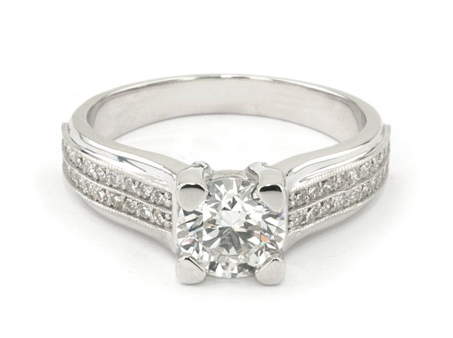 Złoty pierścionek z brylantami - 20005br_vvs_F_585 — zdjęcie 2