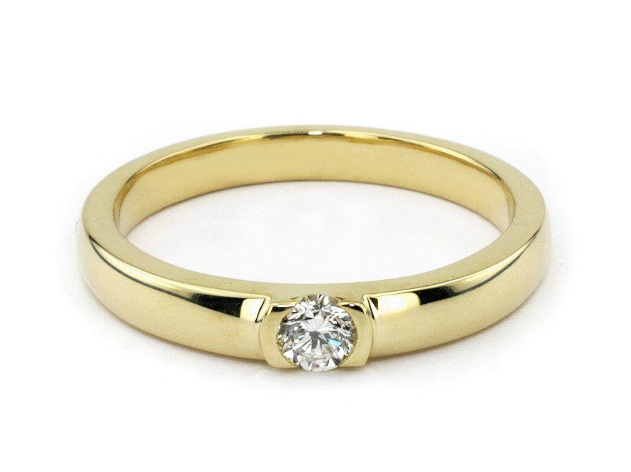 Złoty pierścionek z brylantem złoto próba 585 - 20007br_SI_H - 2