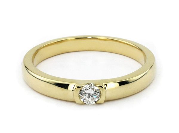 Złoty pierścionek z brylantem złoto próba 585 - 20007br_SI_H