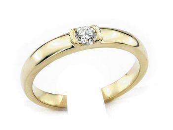Złoty pierścionek z brylantem złoto 585 - 20007br_VVS_G - 1