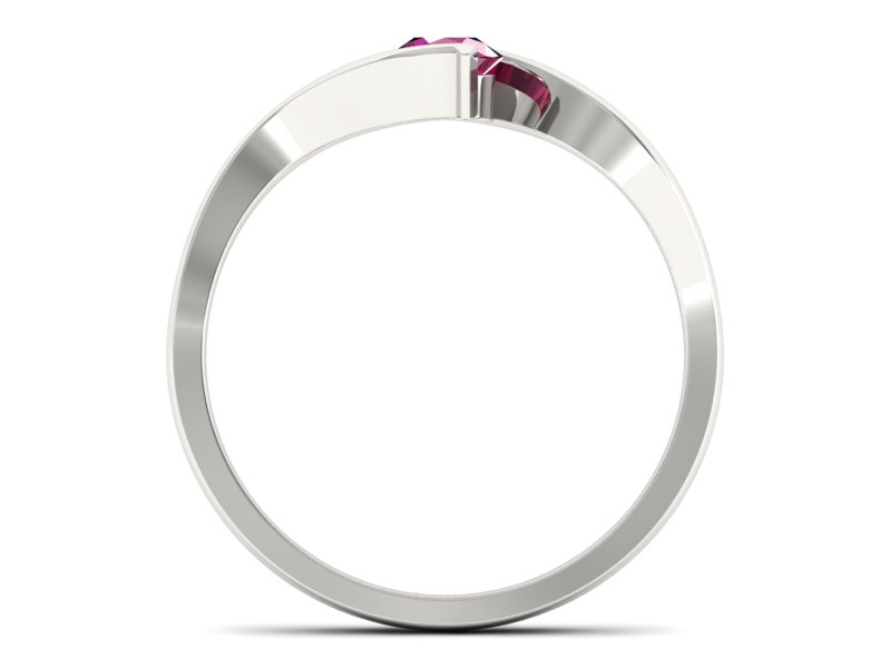 Złoty pierścionek z rubinem białe złoto - 20013br — zdjęcie 2