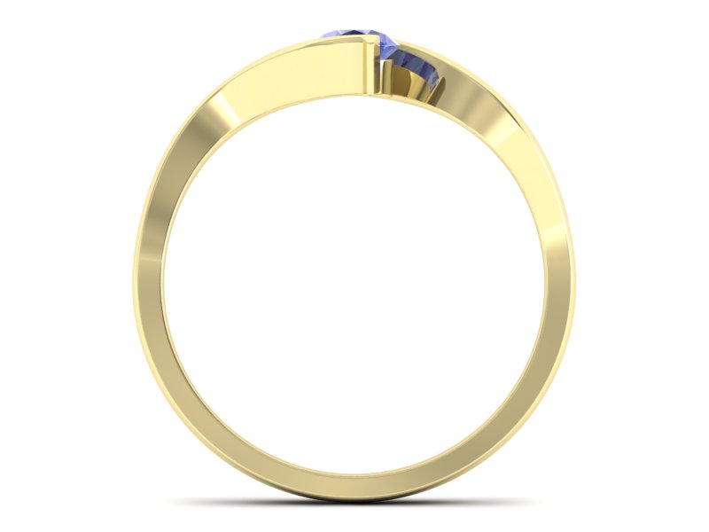Złoty pierścionek z tanzanitem żółte złoto - 20013zt — zdjęcie 2