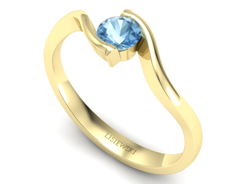 Złoty pierścionek z topazem żółte złoto - 20013ztp — zdjęcie 3
