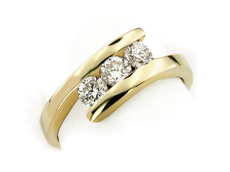 Złoty pierścionek z brylantami żółte złoto - 20024br_SI_H — zdjęcie 3