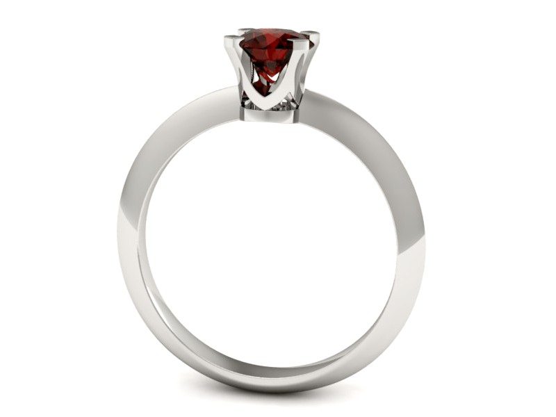 Złoty pierścionek z granatem białe złoto - 20026bgr — zdjęcie 3