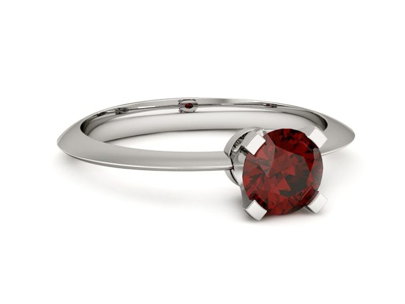 Złoty pierścionek z granatem białe złoto - 20026bgr — zdjęcie 2