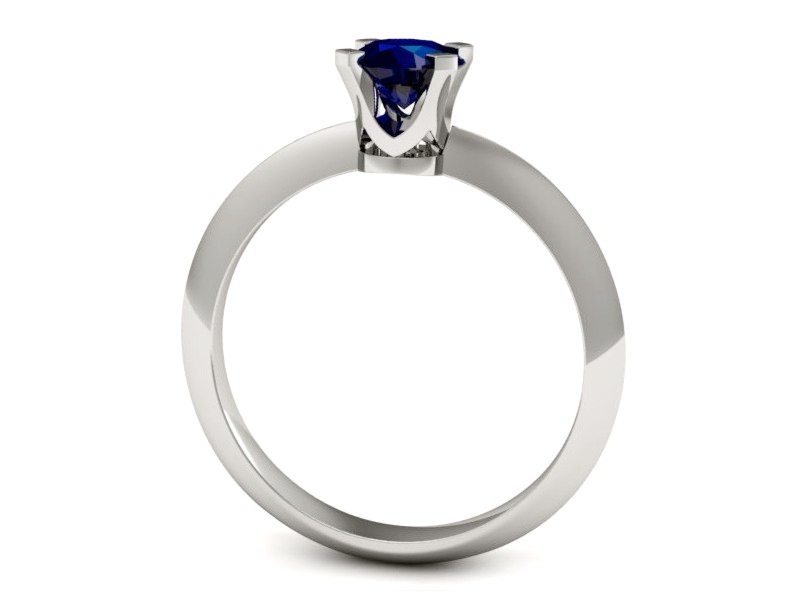 Złoty pierścionek z szafirem białe złoto - 20026bsz — zdjęcie 3