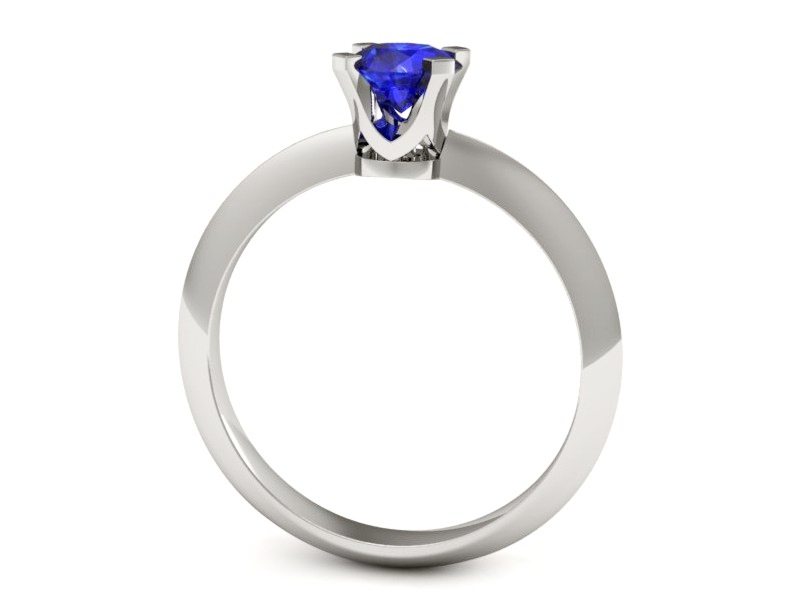 Złoty pierścionek z szafirem białe złoto - 20026bszc — zdjęcie 3