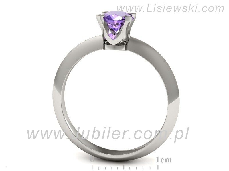 Złoty pierścionek z tanzanitem białe złoto - 20026bt — zdjęcie 3