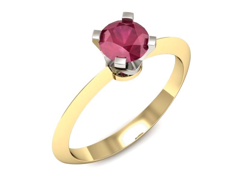 Pierścionek z rubinem z żółtego i białego złota - 20026zbr