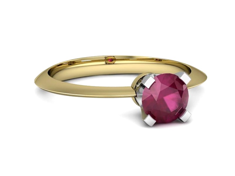 Pierścionek z rubinem z żółtego i białego złota - 20026zbr — zdjęcie 2