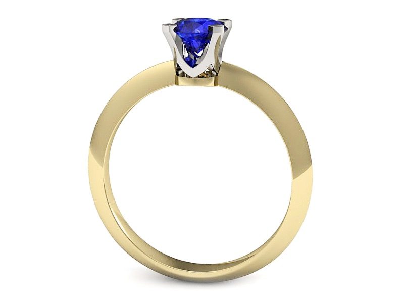 Pierścionek z szafirem żółte i białe złoto - 20026zbszc — zdjęcie 3