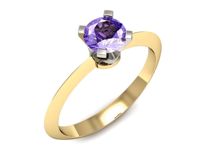 Pierścionek z tanzanitem żółte i białe złoto - 20026zbt
