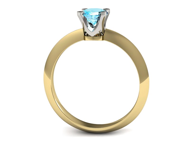 Pierścionek z topazem żółte i białe złoto - 20026zbtp — zdjęcie 3
