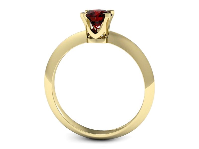 Pierścionek z granatem żółte złoto - 20026zgr — zdjęcie 3