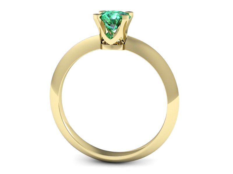 Złoty pierścionek ze szmaragdem - 20026zsm — zdjęcie 3