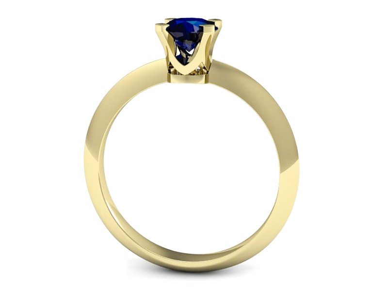 Złoty pierścionek z szafirem - 20026zsz — zdjęcie 3