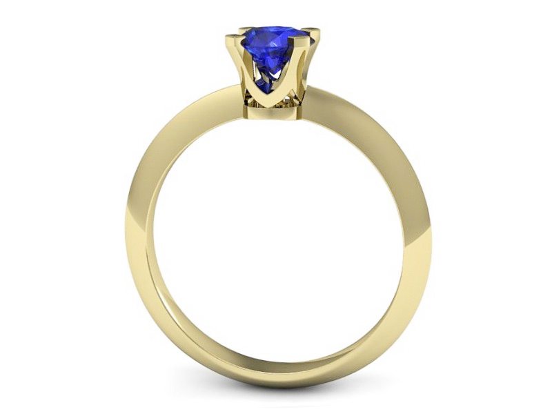 Złoty pierścionek z szafirem - 20026zszc — zdjęcie 3