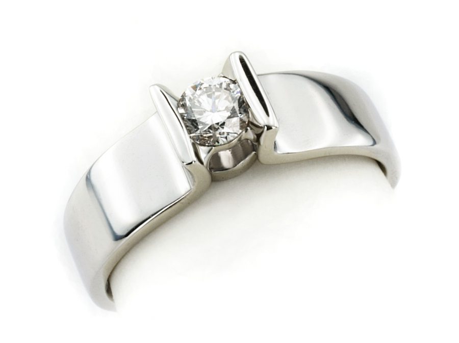 Pierścionek zaręczynowy z brylantem - 20029br_Si_H — zdjęcie 3