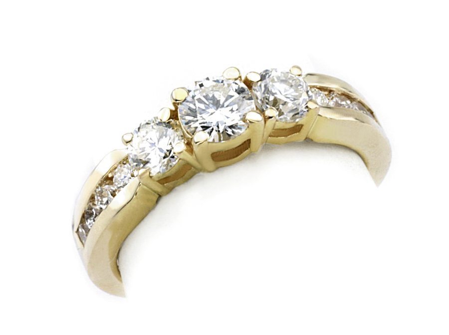 Złoty pierścionek z brylantami - 20031br_VS_H_750 — zdjęcie 3