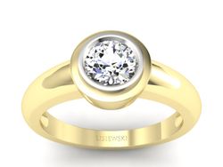 Pierścionek z diamentem żółte i białe złoto - 20032br_Si_H