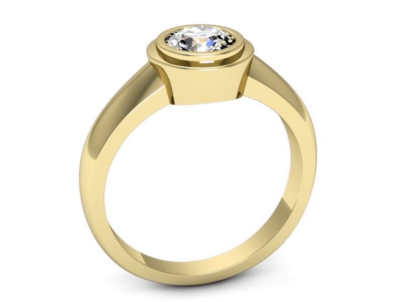 Złoty pierścionek z brylantem żółte złoto - 20032z — zdjęcie 3