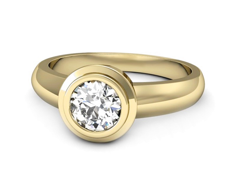 Złoty pierścionek z brylantem żółte złoto - 20032z — zdjęcie 2